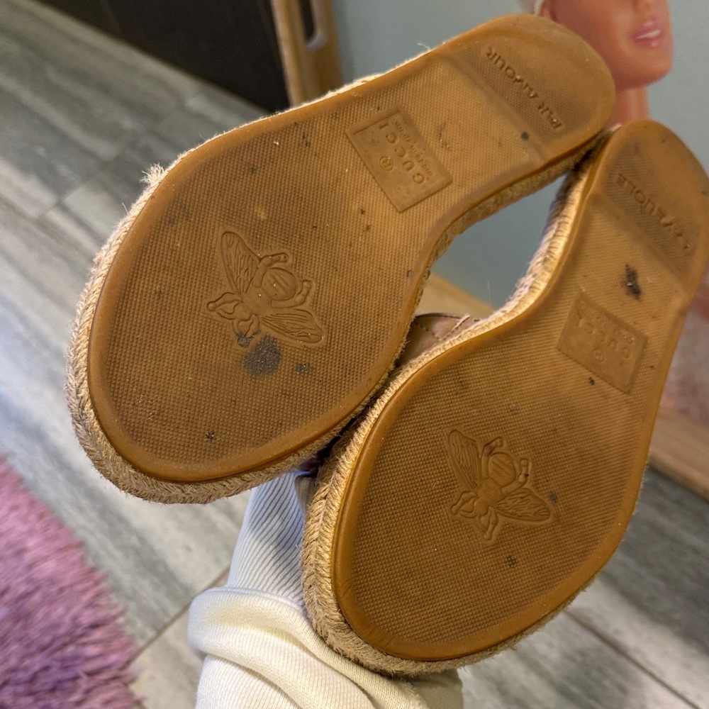 Gucci Brown Espadrilles with Gold Logo - Picture 5 of 5